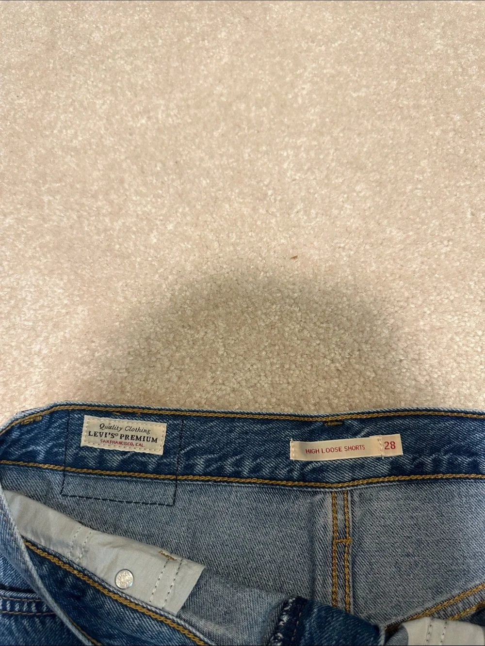 Levi's Dark Blue High-Rise Denim Shorts